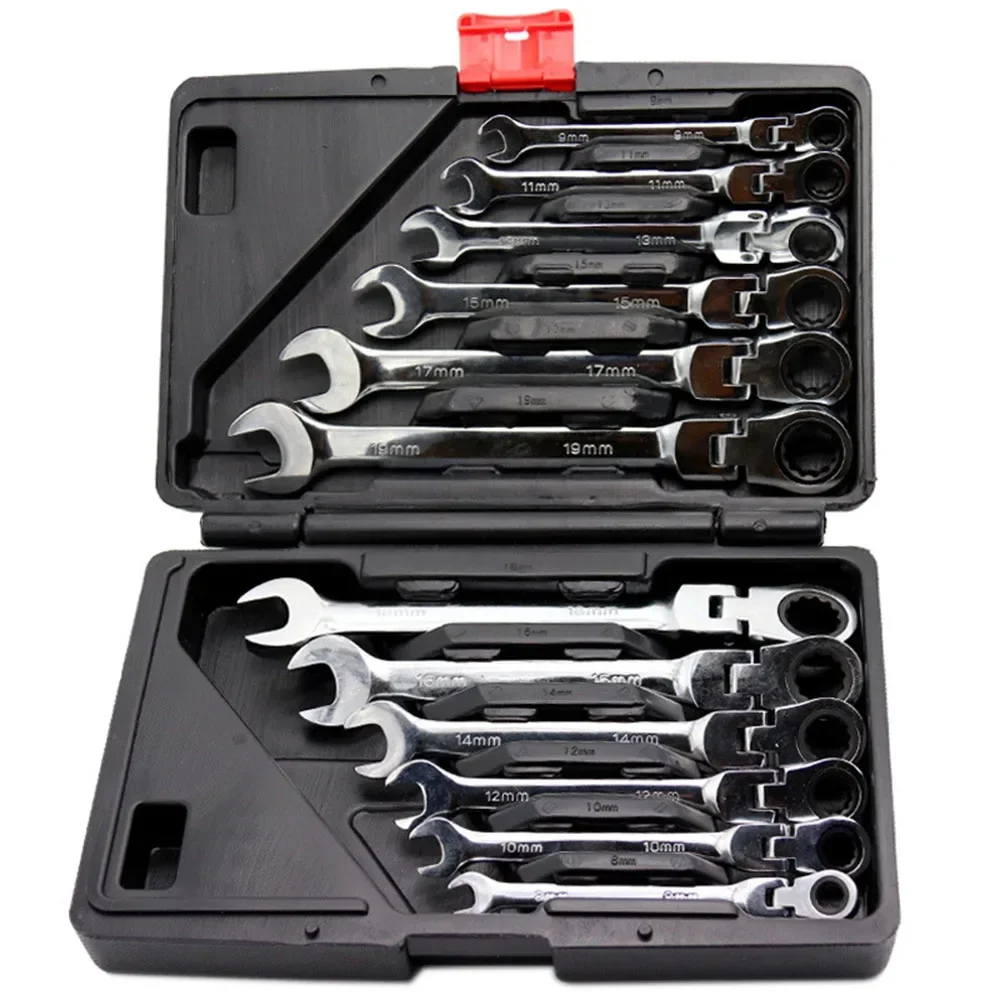 Motorcycle Gear Tidy - Flex-Head Ratcheting Combination Wrench Set SAE
