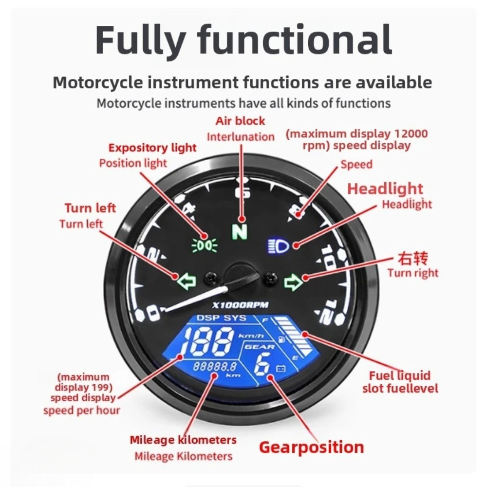 Universal Motorcycle Meter Spe - Motorcycle Gear Honda ulasan dan harga
